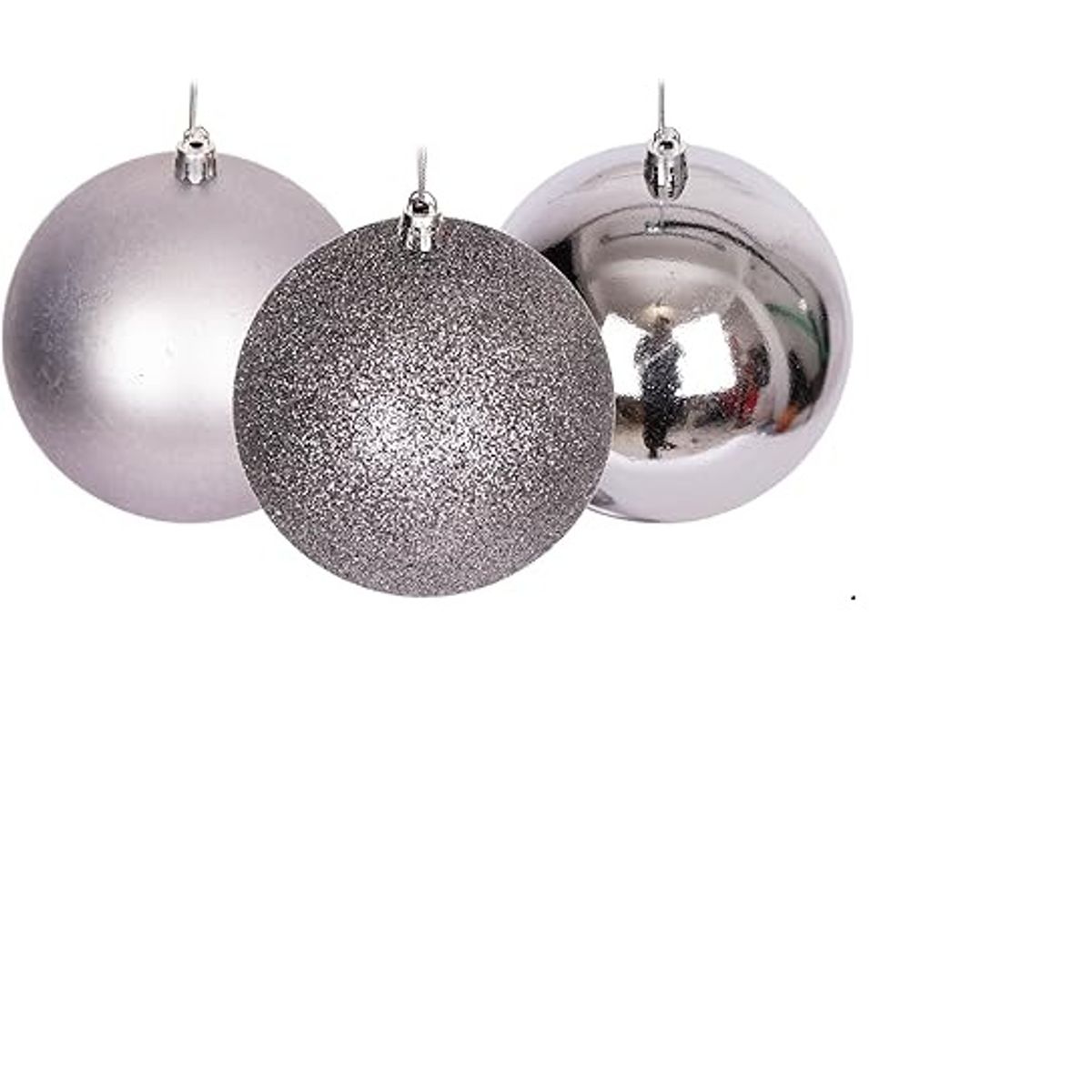 GENERICO - SET Bolas de navidad esferas navideñas decorativas 12 unid PLATEADO