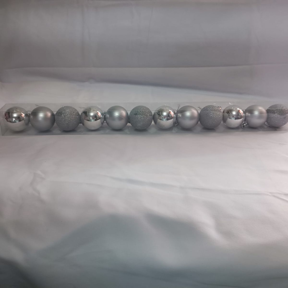 GENERICO - SET Bolas de navidad esferas navideñas decorativas 12 unid PLATEADO