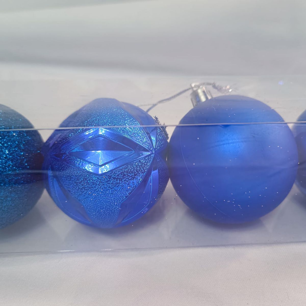 GENERICO - Set de 12 Bolas de Navidad Brillante, Escarchada, Mate de 6 cm AZULINO