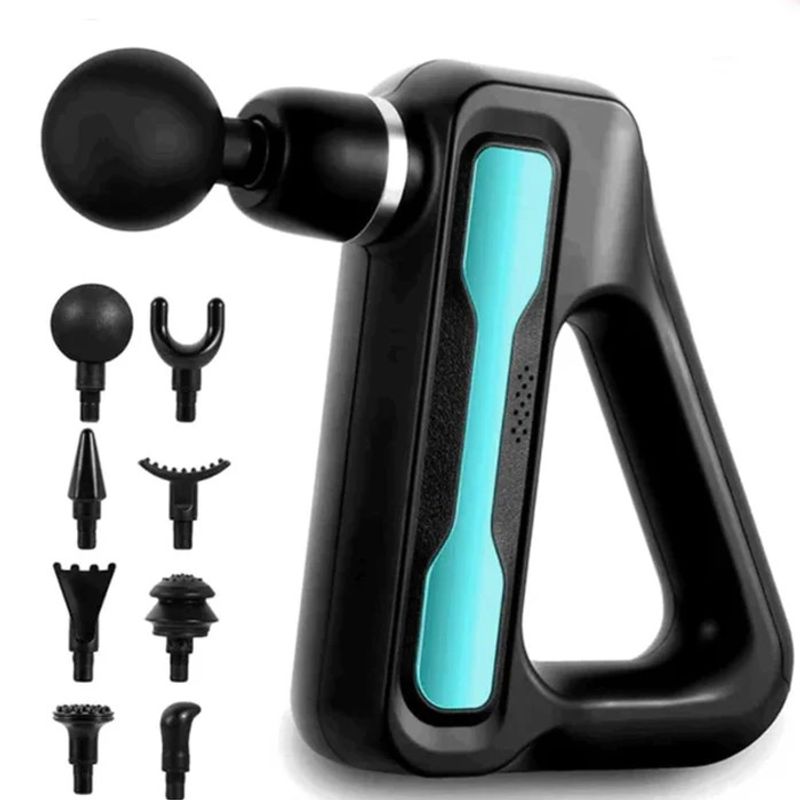 GENERICO - Masajeador Fascial Gun De Masaje Con 8 Cabezales