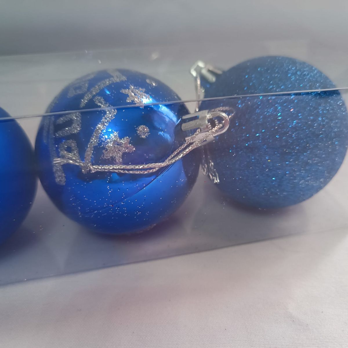 GENERICO - Set de 12 Bolas de Navidad Brillante, Escarchada, Mate de 6cm AZULINO