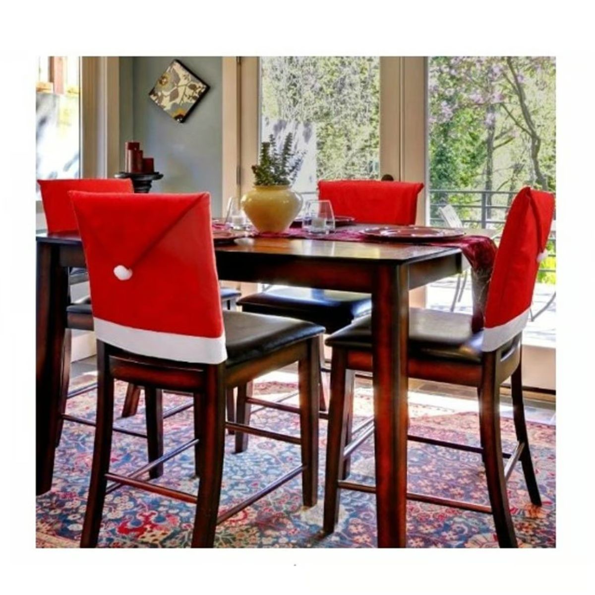 GENERICO - Fundas de Sillas Navideñas Rojo de Calidad- X4