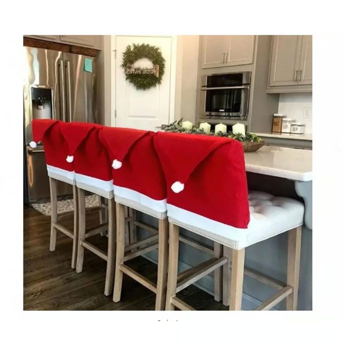 GENERICO - Fundas de Sillas Navideñas Rojo de Calidad- X4