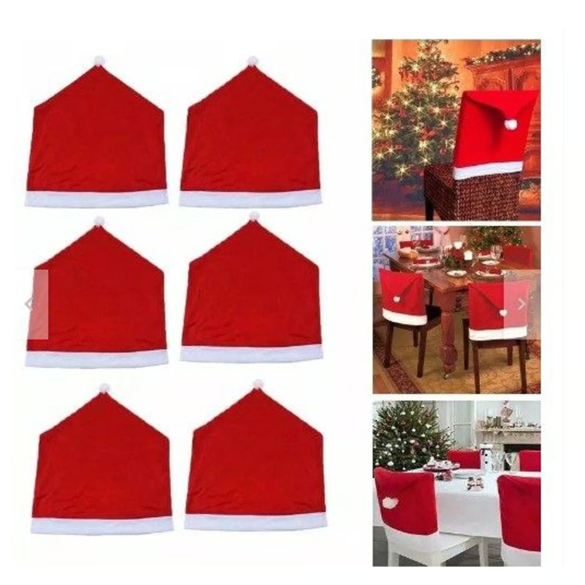 GENERICO - FUNDAS DE SILLAS NAVIDEÑAS - SET DE 6
