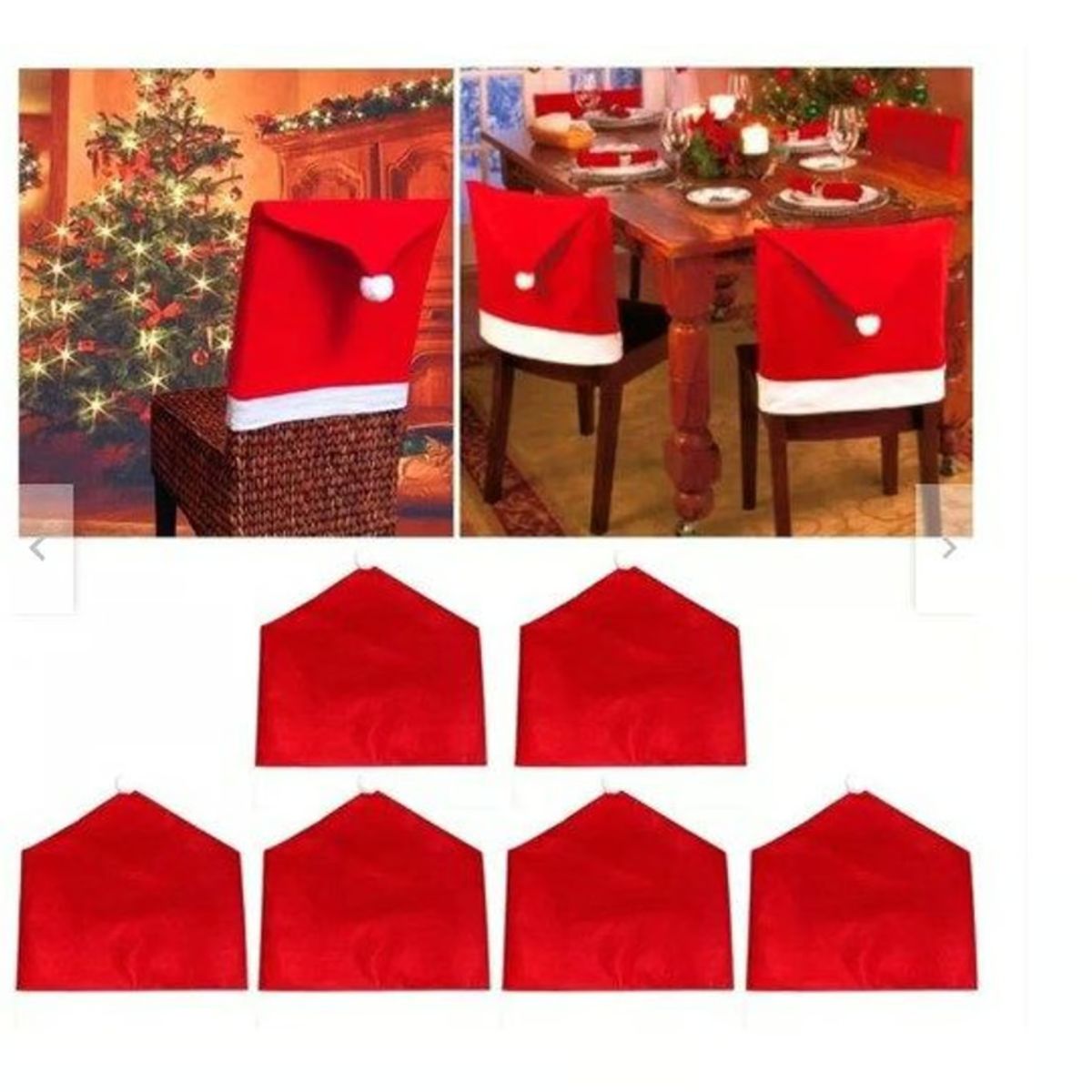 GENERICO - FUNDAS DE SILLAS NAVIDEÑAS - SET DE 6