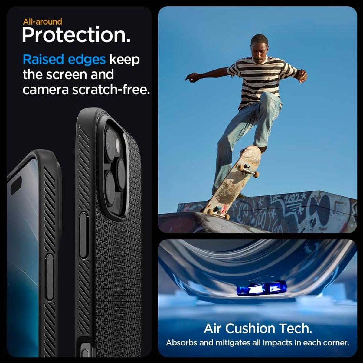 SPIGEN - Case Para iPhone 16 Pro USA Spigen Liquid Air Negro