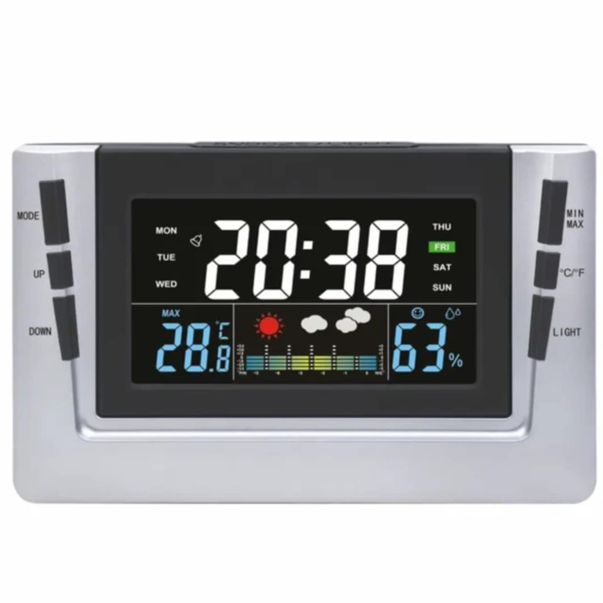 GENERICO - Reloj Digital Alarma de Oficina con Temperatura y Humedad