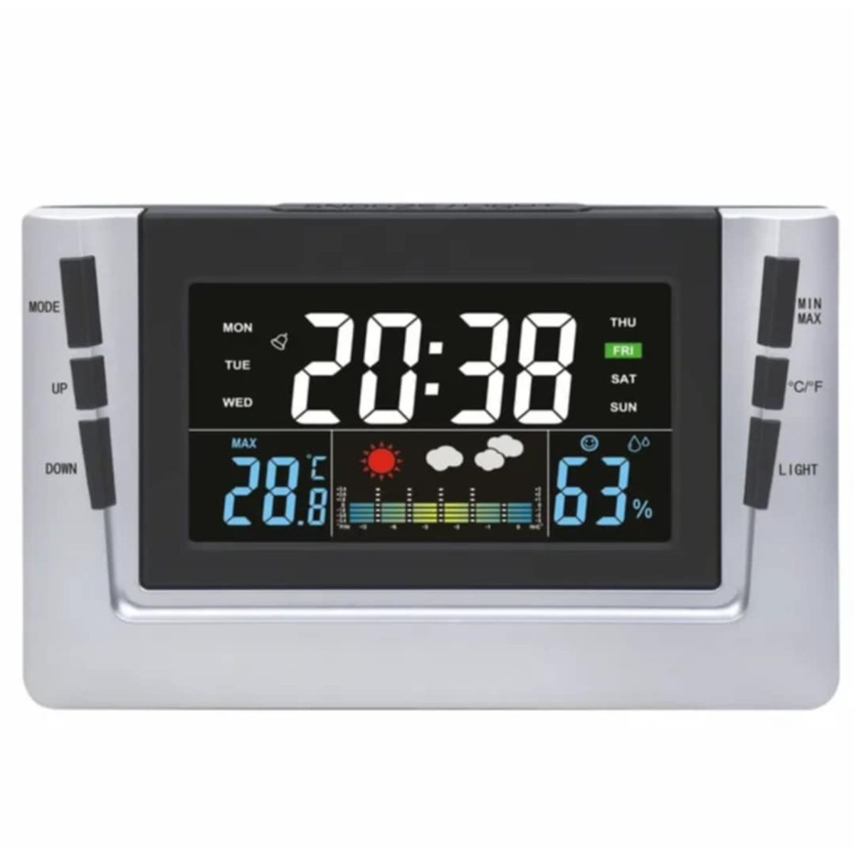 GENERICO - Reloj Digital Alarma de Oficina con Temperatura y Humedad