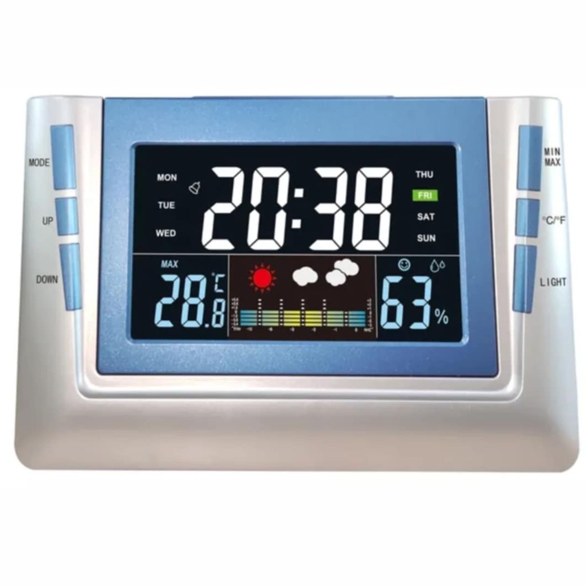 GENERICO - Reloj Digital Alarma de Oficina con Temperatura y Humedad Decoracion
