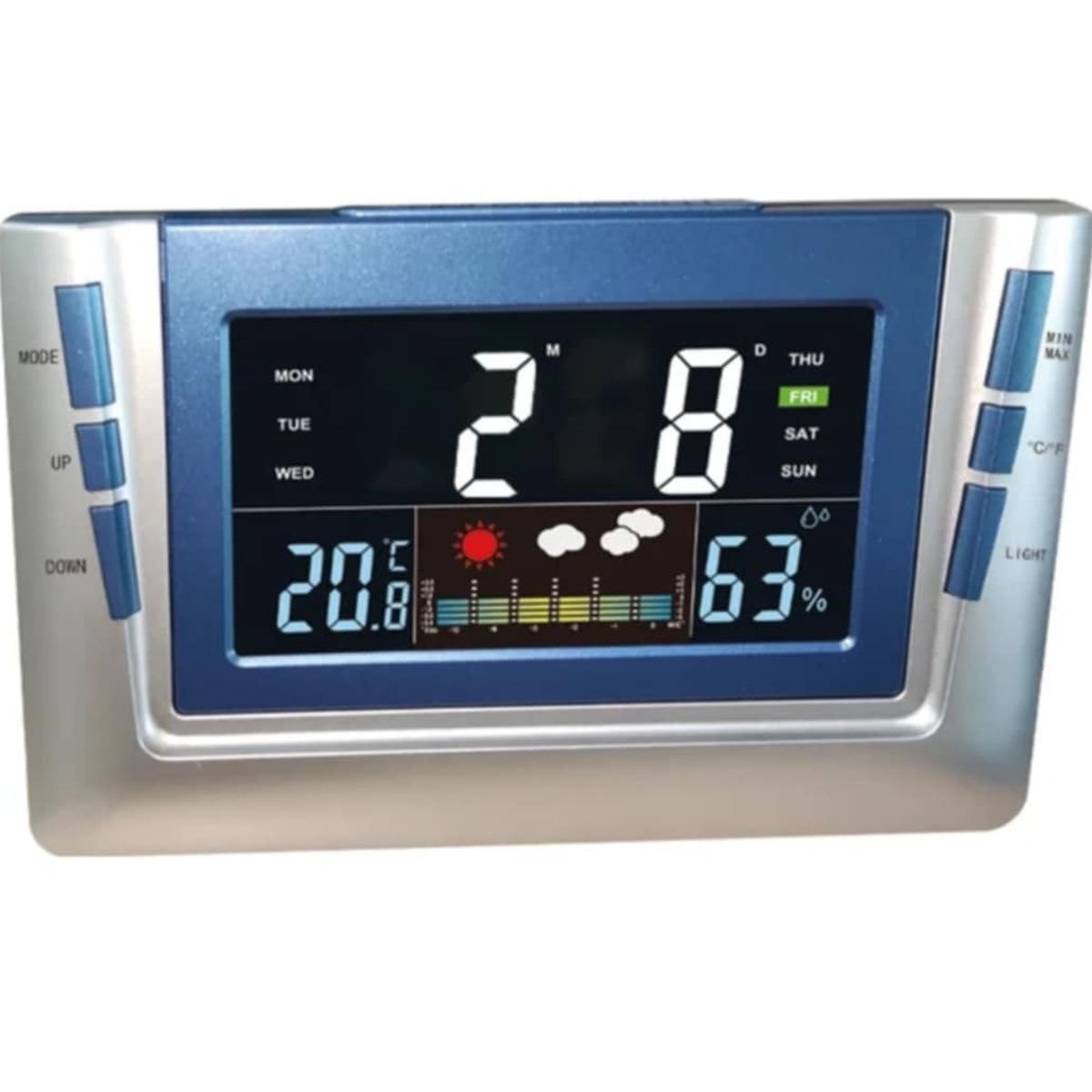 GENERICO - Reloj Digital Alarma de Oficina con Temperatura y Humedad Decoracion