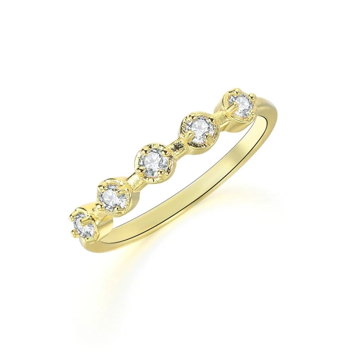 LA TIENDA 88 JOYAS Y ACCESORIOS - La Tienda 88 - Anillo Cintillo Mujer Bañado Oro 18k - Amarillo