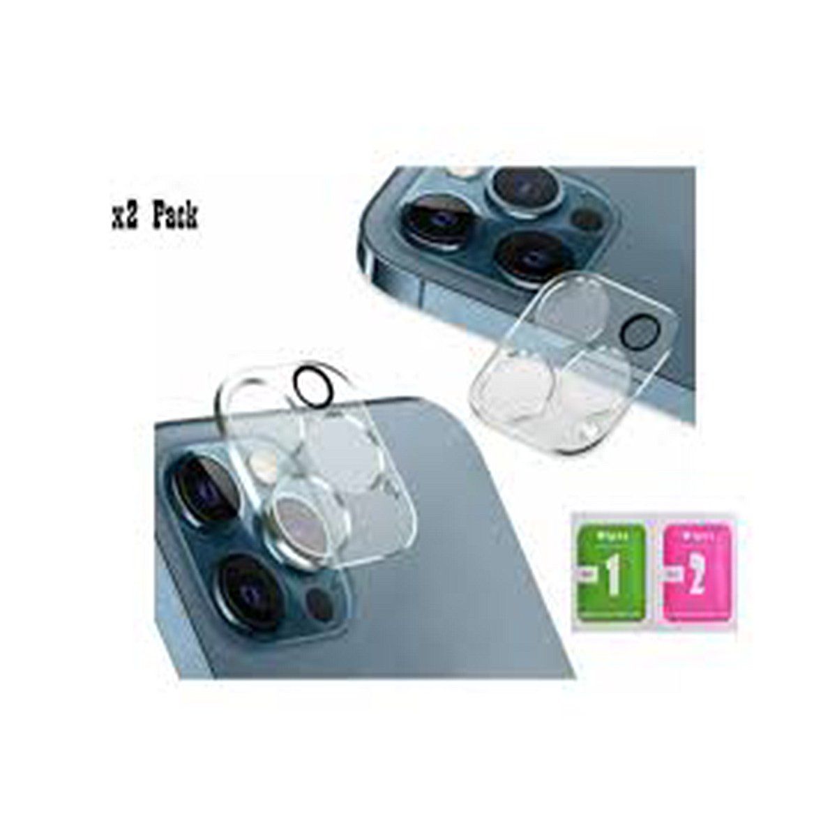 GENERICO - 2 Vidrios Templado para iPhone 12 Pro Max Micas Protector Cámara Trans