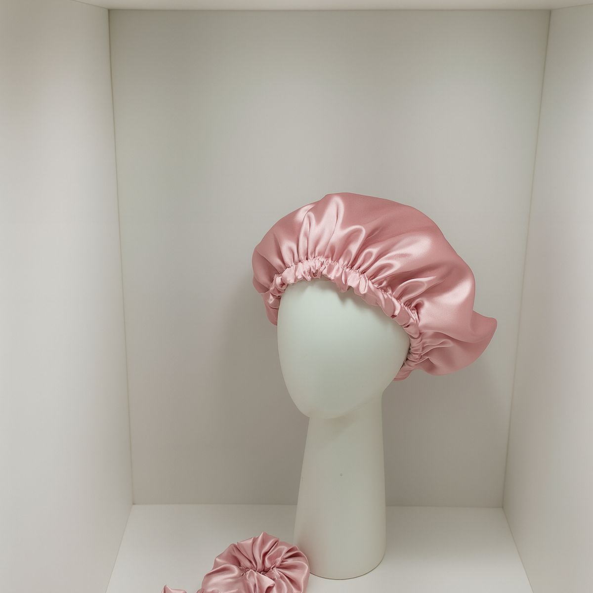 GENERICO - GORRO PARA DORMIR PALO ROSA DE SATIN POR LOS DOS LADOS