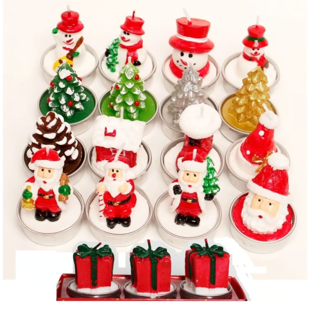 GENERICO - Set de 6 - Velas Navideñas luces para navidad de Parafina