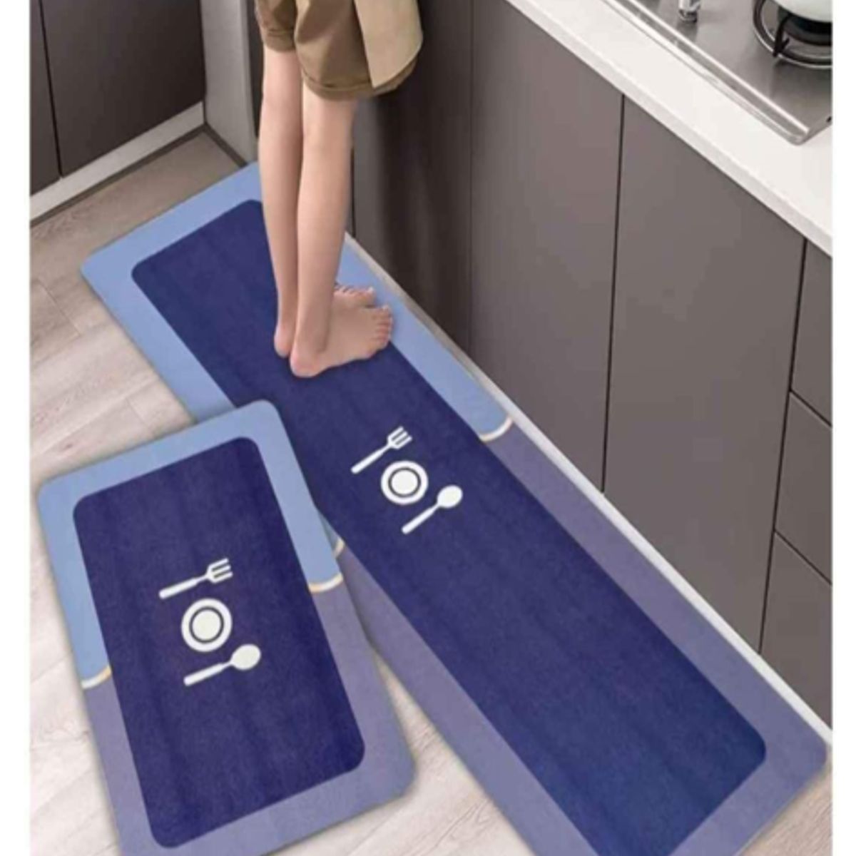 GENERICO - Set de 2 Alfombra Antideslizante Piso de Cocina