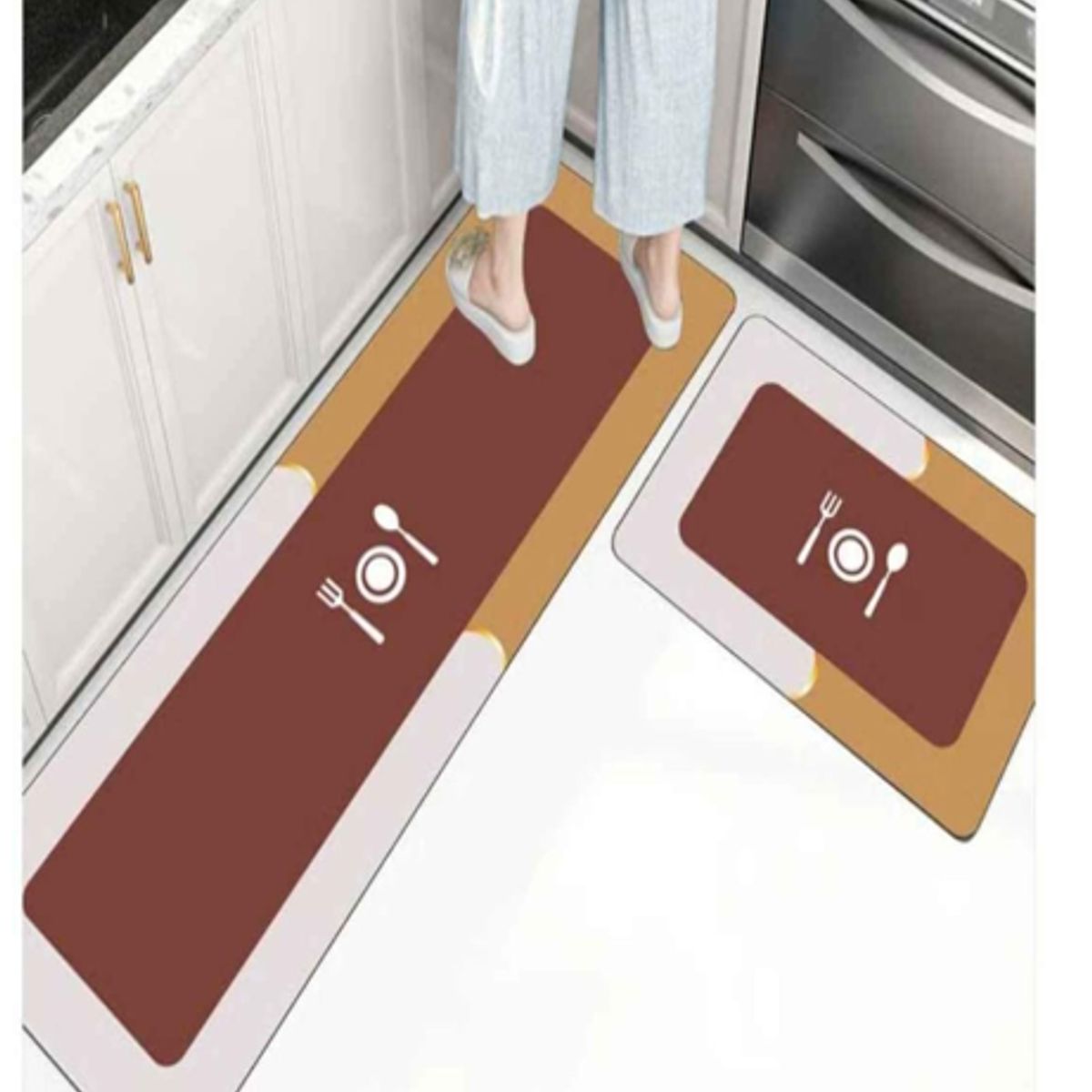 GENERICO - Set de 2 Alfombra Antideslizante Piso de Cocina