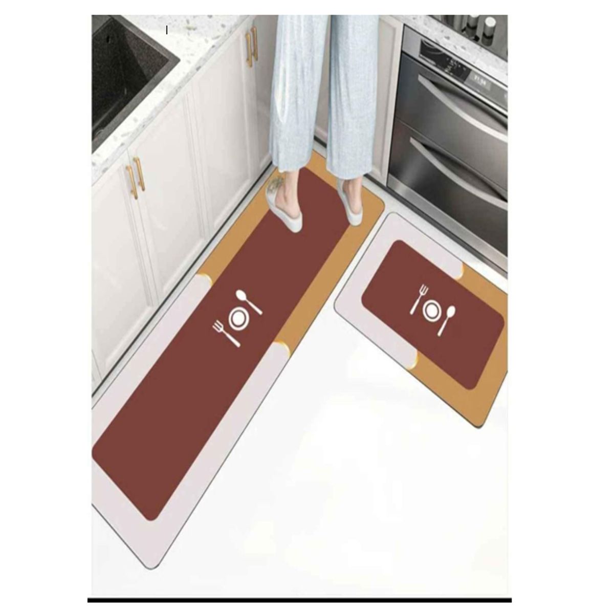 GENERICO - Set de 2 Alfombra Antideslizante Piso de Cocina