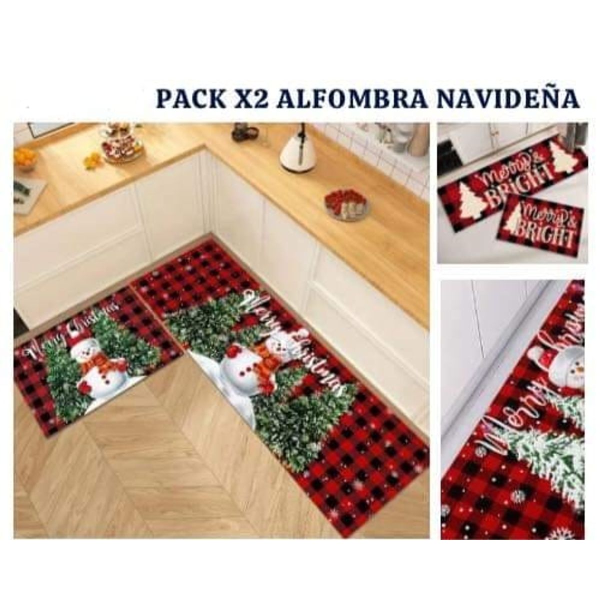 GENERICO - Set de 2 Alfombra Antideslizante Piso de Cocina