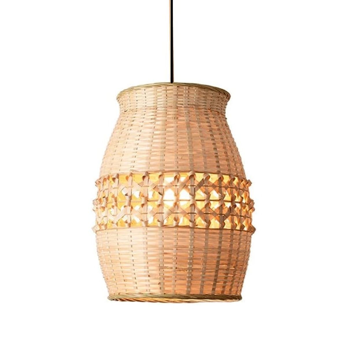 GENERICO - Lampara colgante de Ratán con Forma De Jarrón