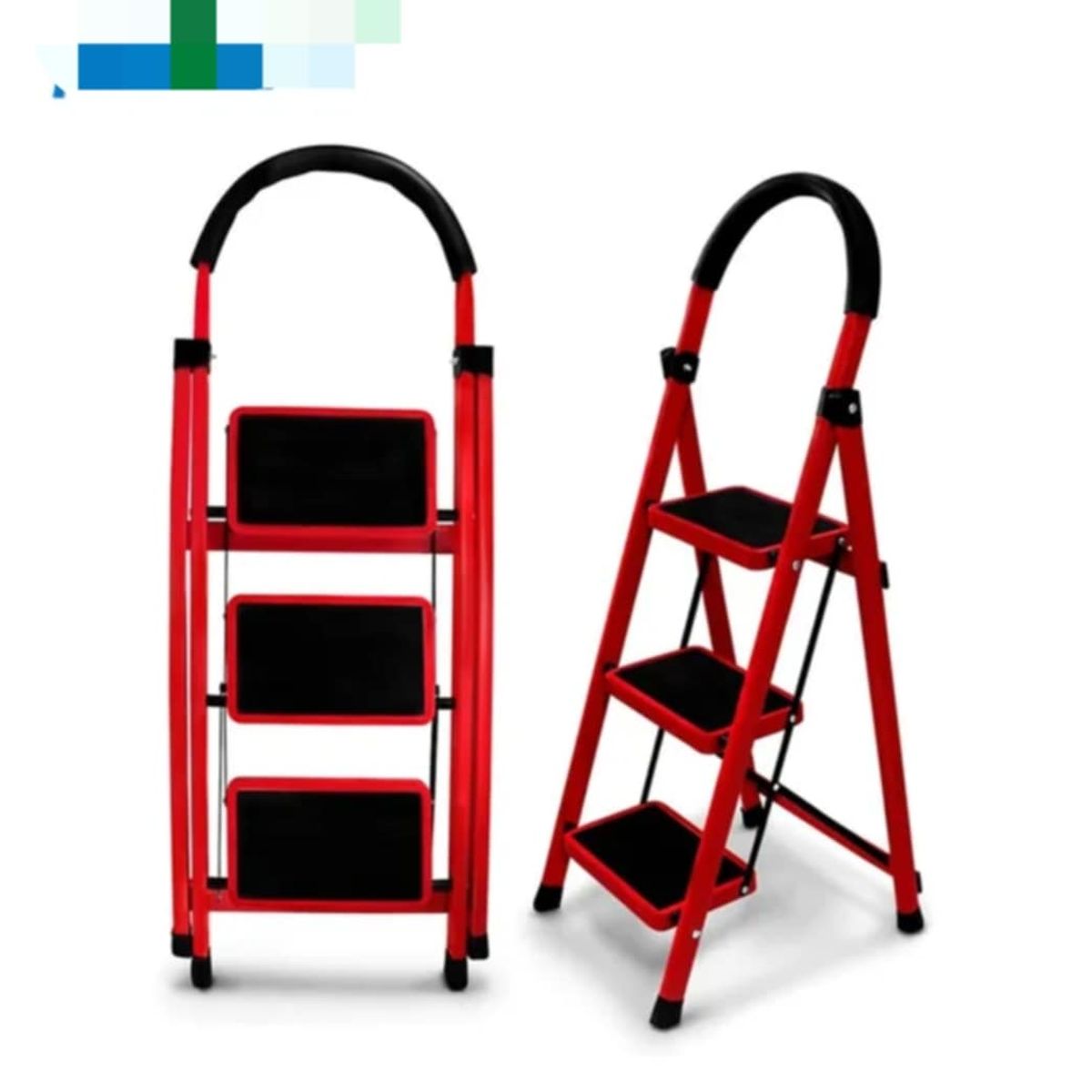 GENERICO - Escalera Tijera Plegable de 3 Escalones Multifunción Soporte Seguro