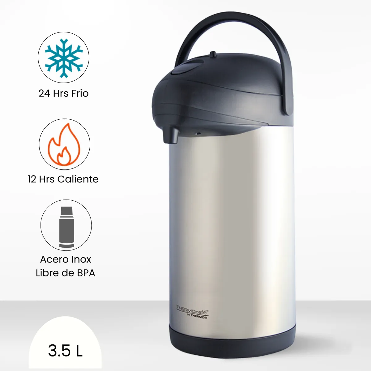 THERMOS - Termo Sifón Air Pump Pot - Acero 3.50l Gris