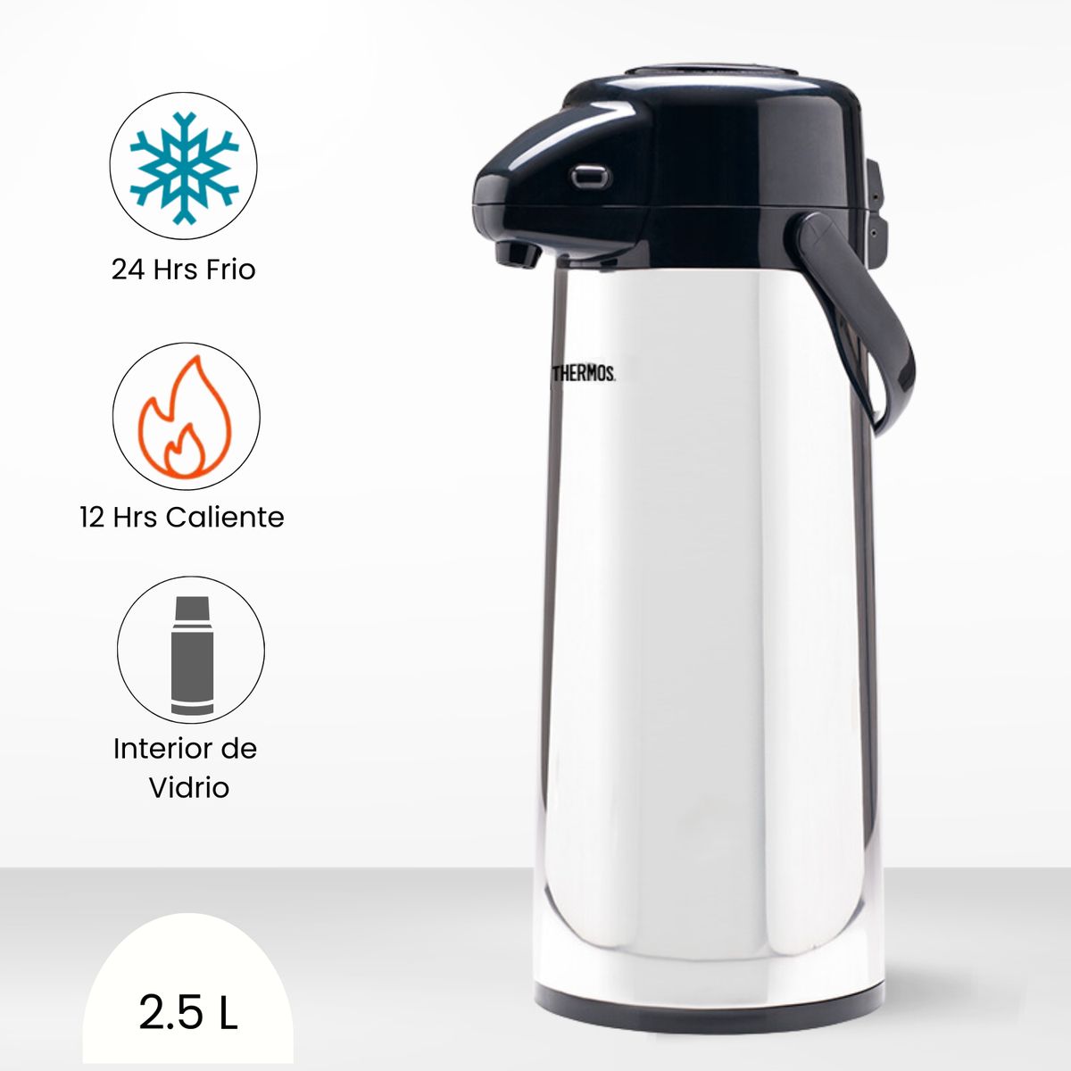 THERMOS - Termo Sifón Pump Pot - Acabado Espejo 2.50l