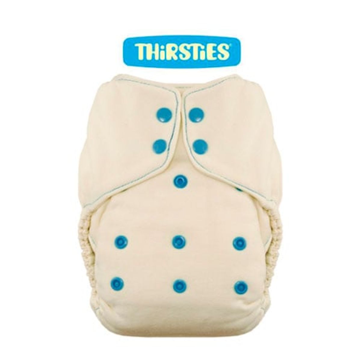 GENERICO - Pañal de Tela Ajustadito  Thirsties Snap Natural Ocean Blue