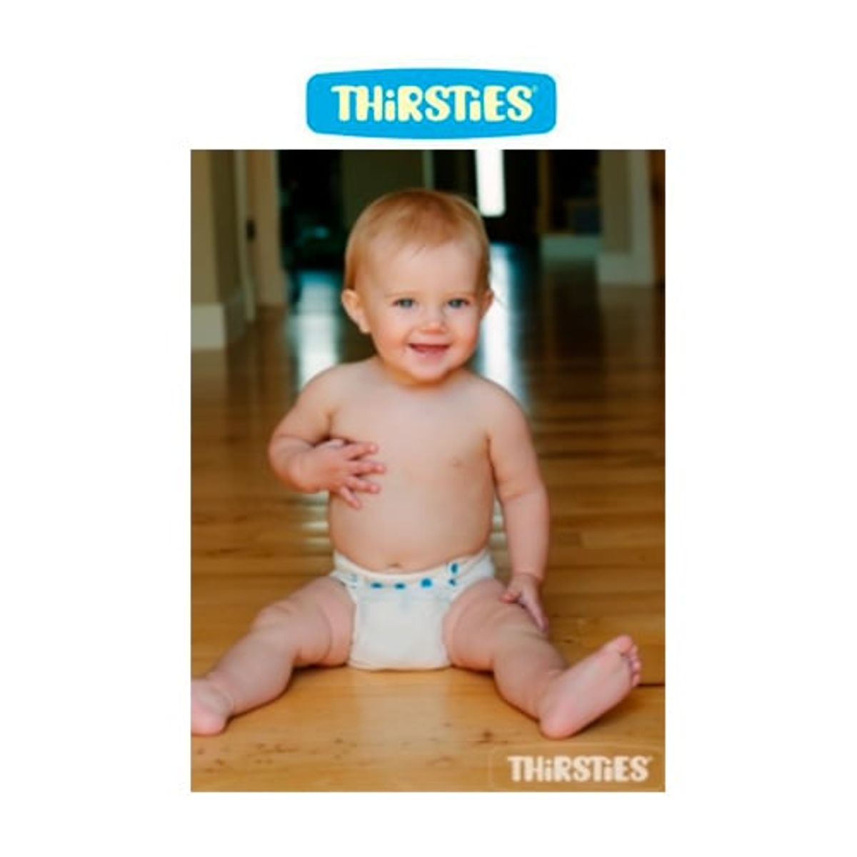 GENERICO - Pañal de Tela Ajustadito  Thirsties Snap Natural Ocean Blue