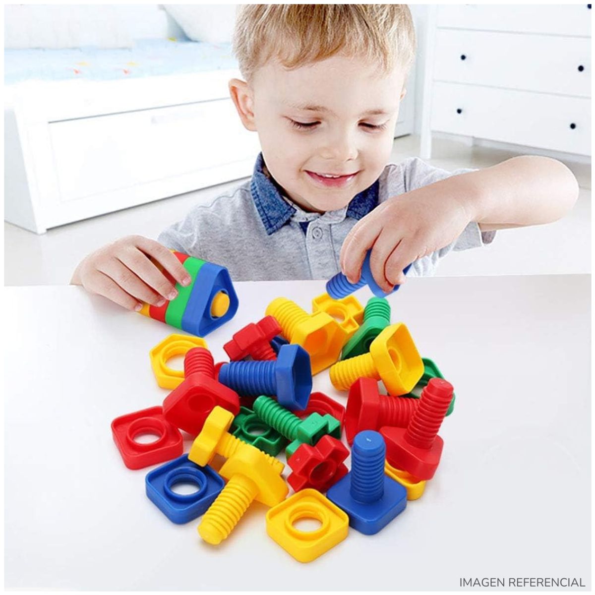 INSPIRA MARKET - Juguete bloques didacticos de colores balde de bloques