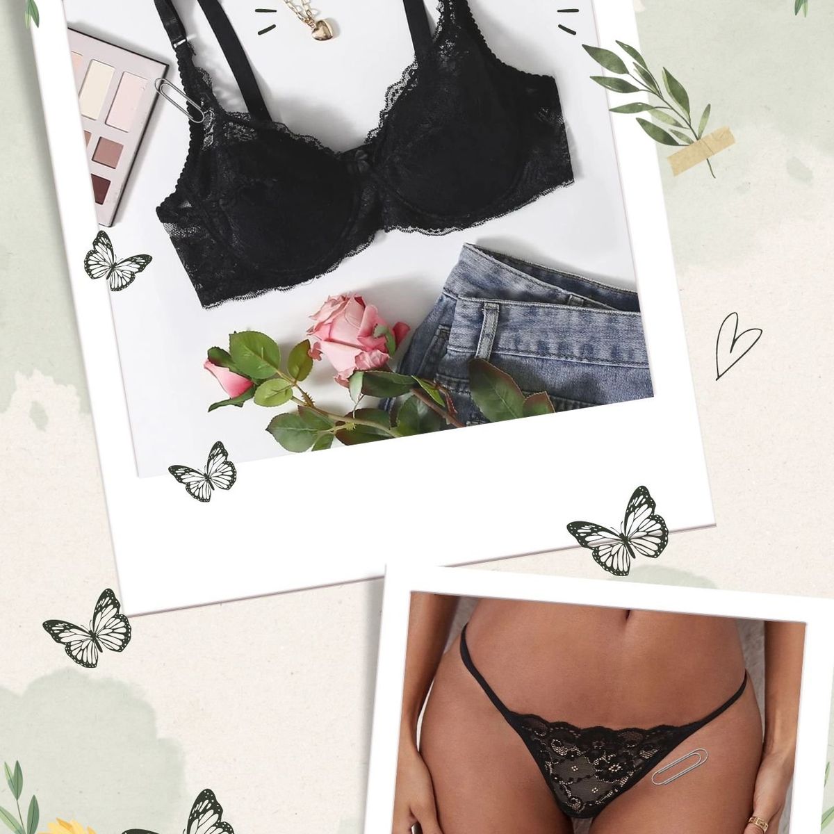 GENERICO - LENCERIA NEGRO LOLITAS CONJUNTO GRETA