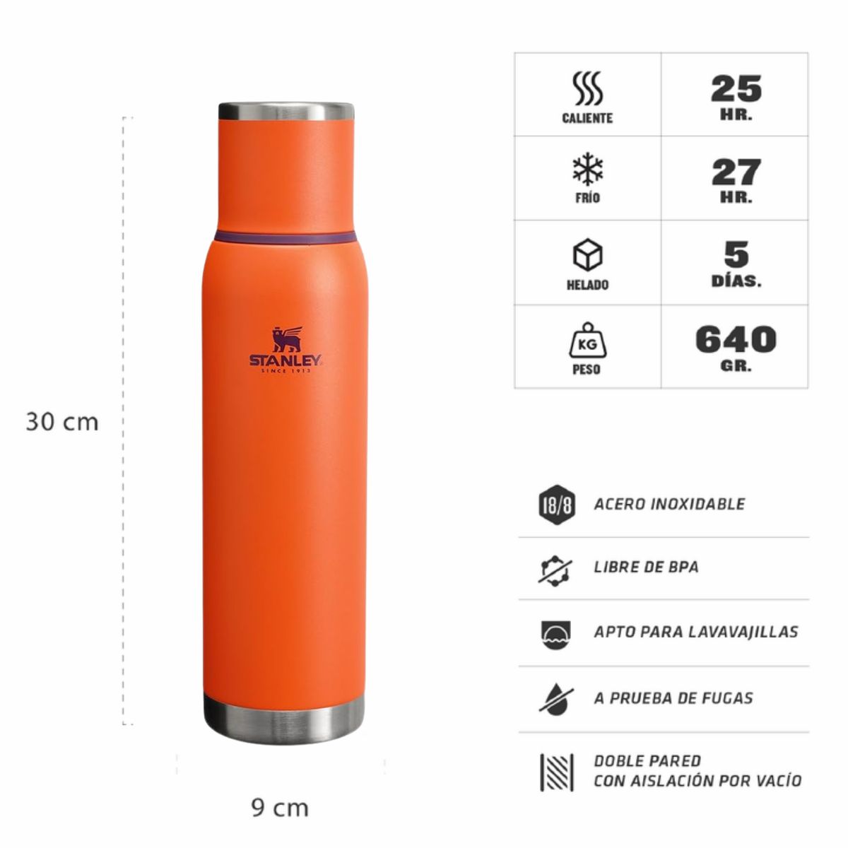 STANLEY - Termo de bebida Adventure TO GO Ciruela Tigerlily 750 Ml