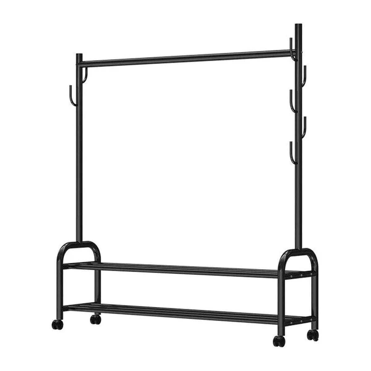 GENERICO - Perchero Colgador Organizador Estante Ropa Ruedas Negro C561204