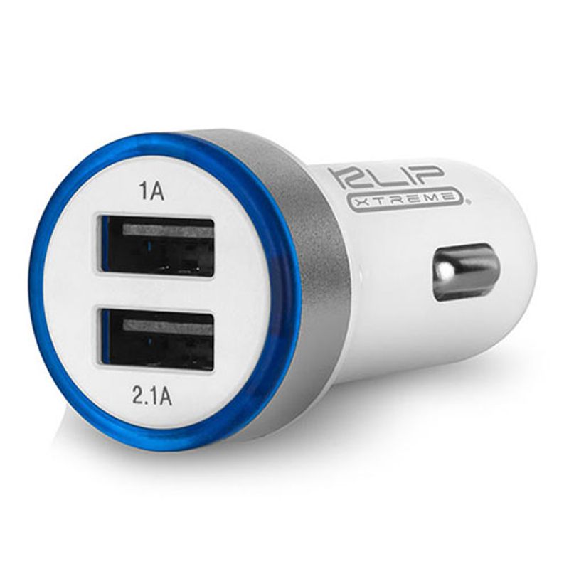 KLIP XTREM - Klip Xtreme Cargador USB doble carro con luz LED - KMA-105