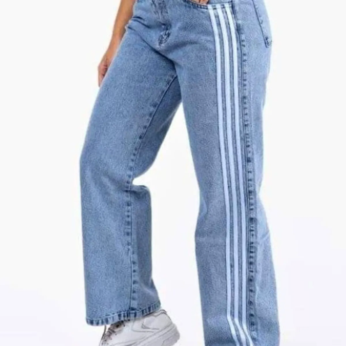 GENERICO - PANTALON BAGGY JEAN CON RAYAS