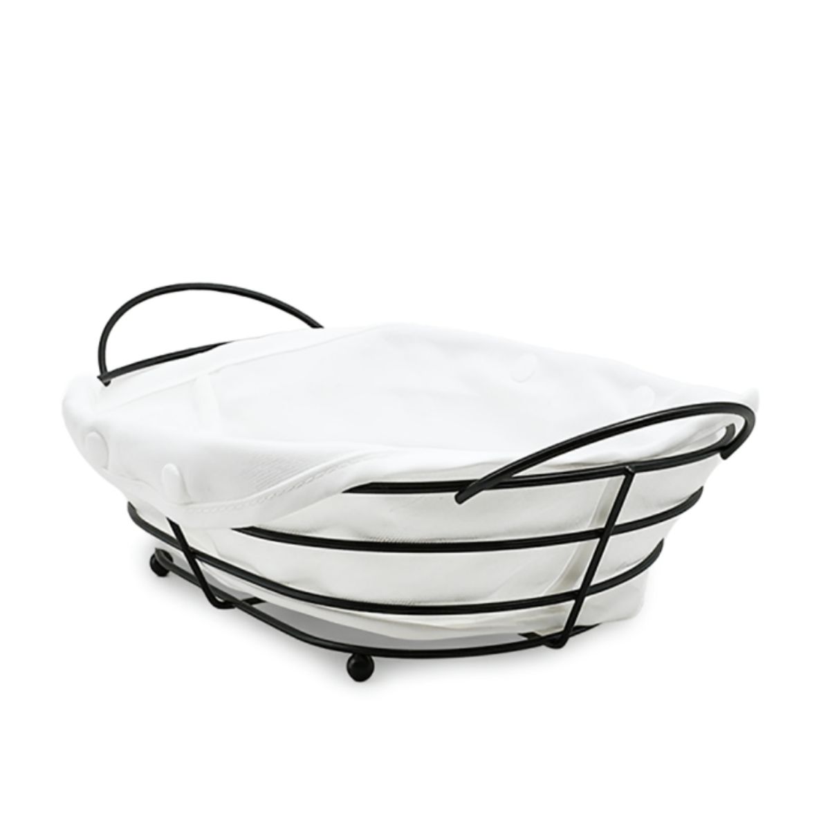 GENERICO - Panera Ovalada de Metal con tela Cesta