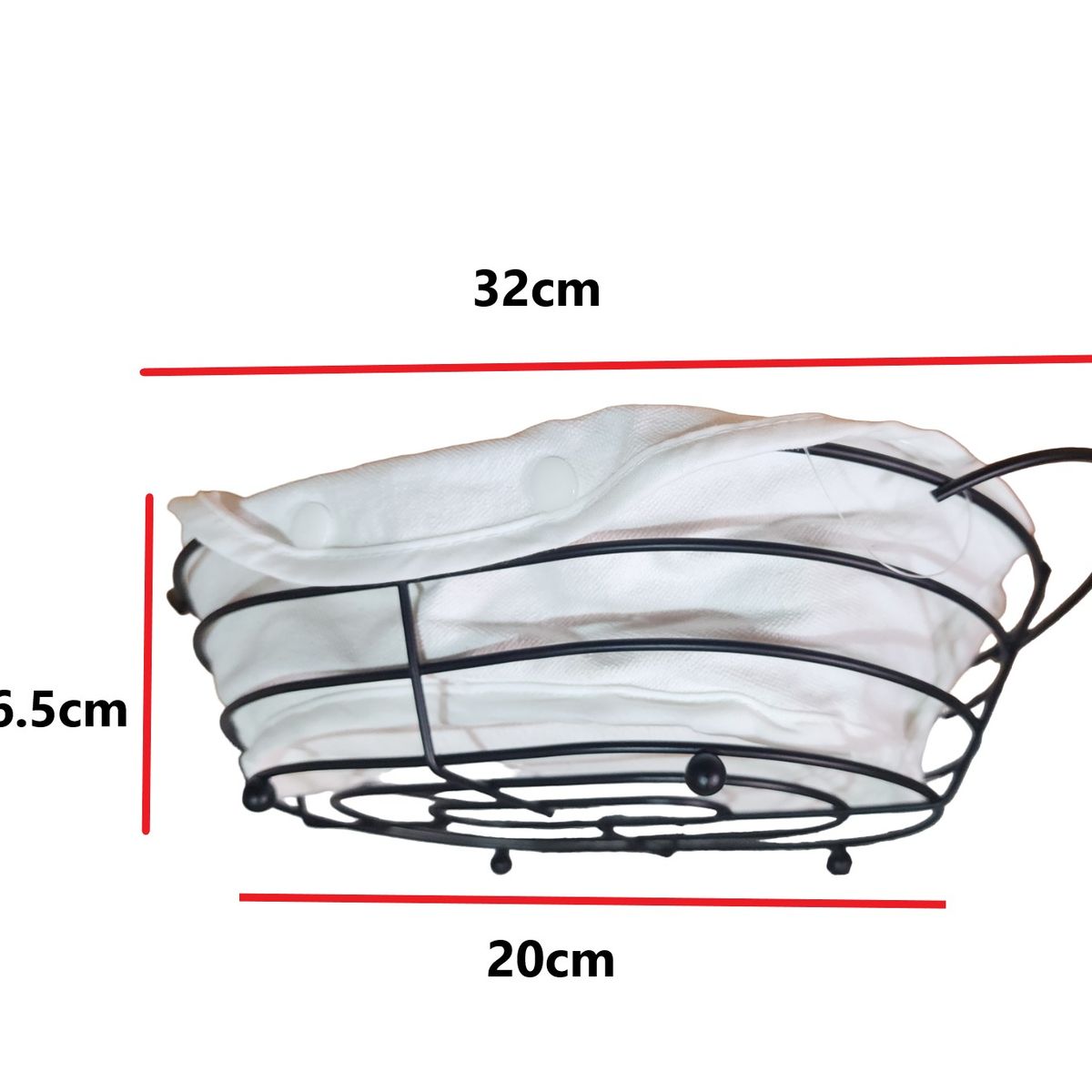 GENERICO - Panera Ovalada de Metal con tela Cesta