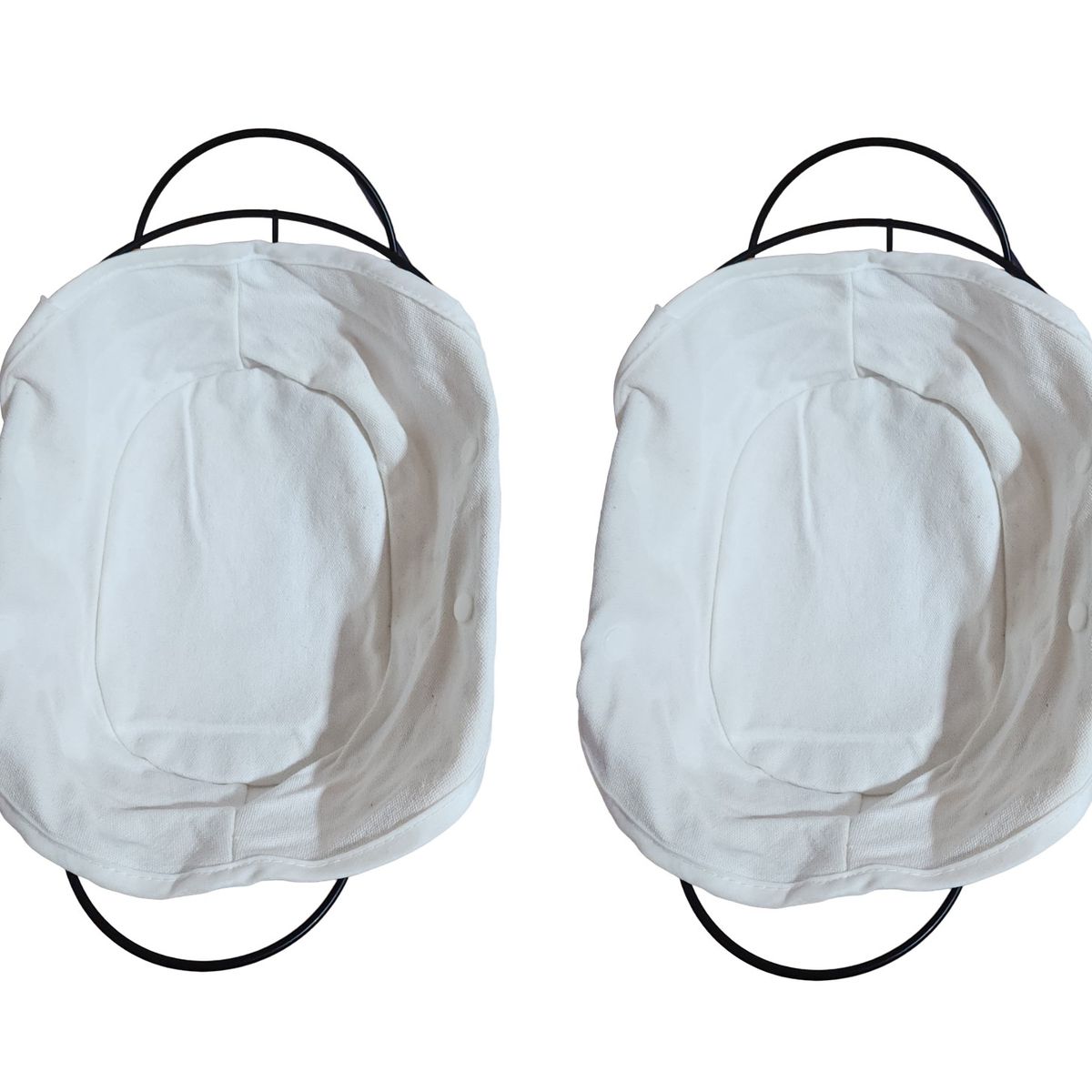 GENERICO - PACK x2 Paneras Ovaladas de Metal con tela cesta