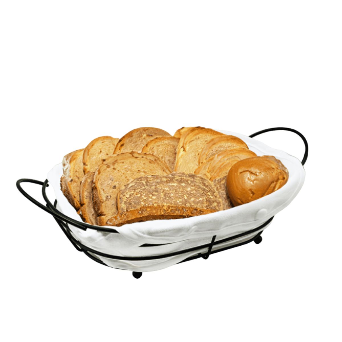 GENERICO - Panera Cesta Ovalada de Metal y tela