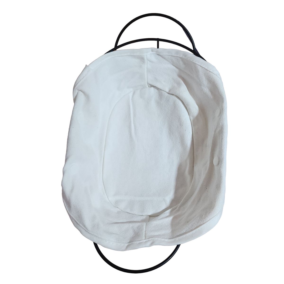 GENERICO - Panera Cesta Ovalada de Metal y tela