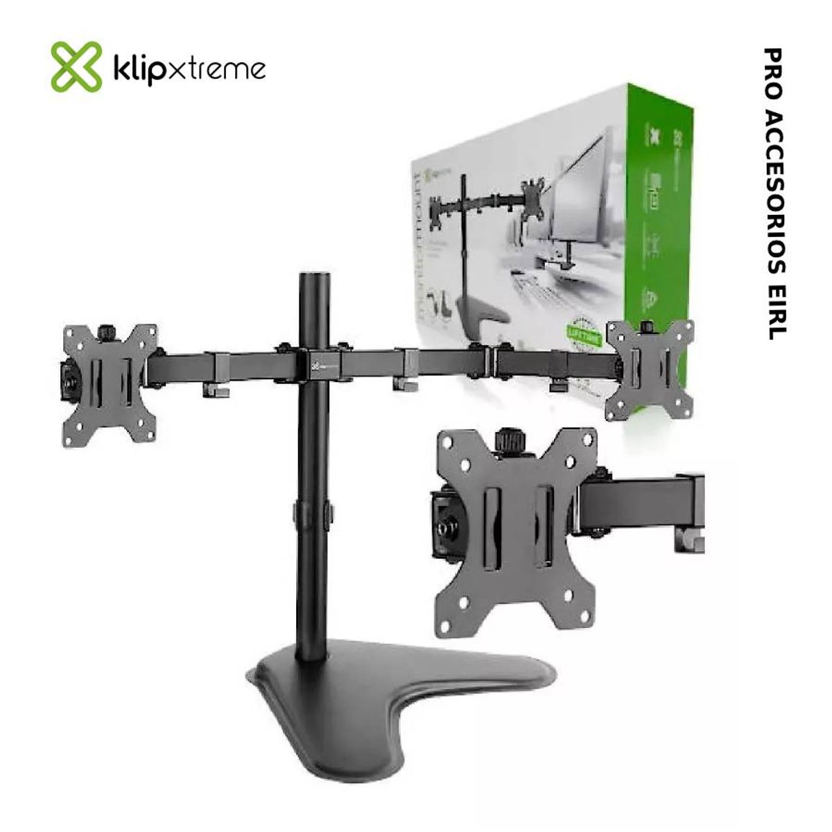 KLIP XTREME - Soporte Rack Klip Xtreme KPM-311 para Monitores Duales de 13-32