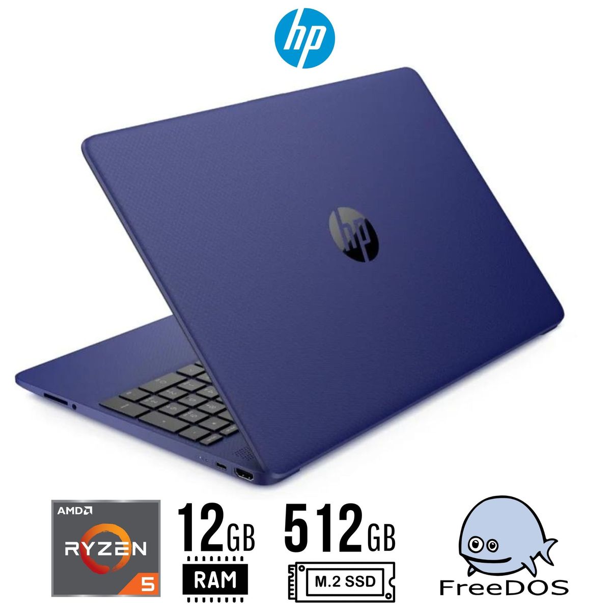 HP - Laptop HP 15-ef2517la 15,6" HD  AMD Ryzen 5 5500U 12GB 512GB SSD FREEDOS