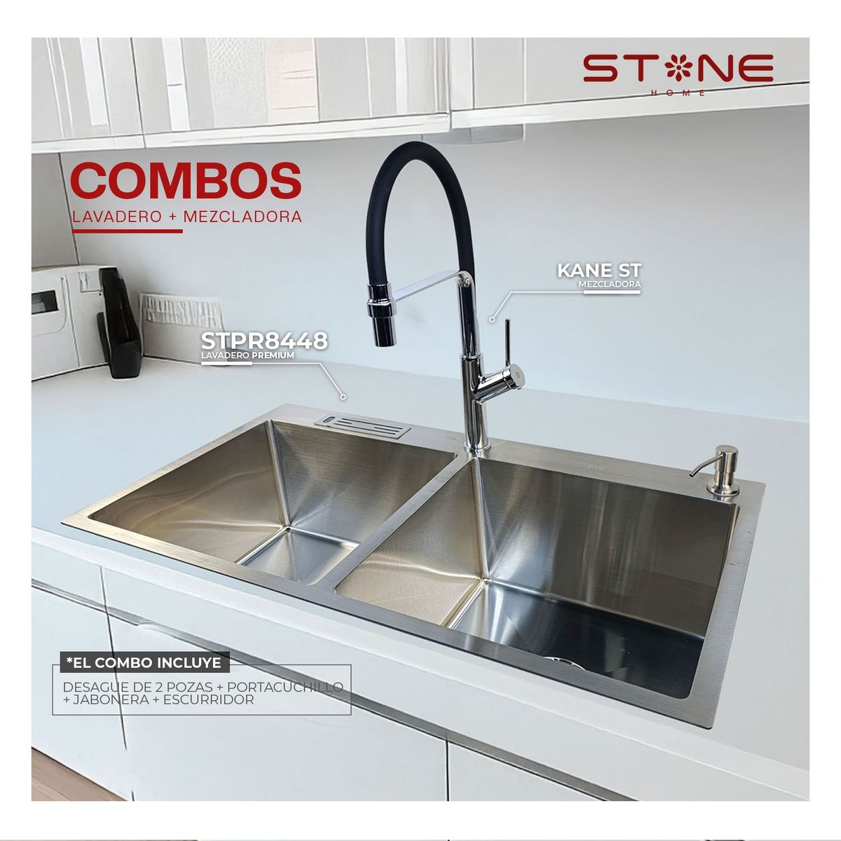 STONE - COMBO  PREMIUM STPR8448+ KANE ST-01 CON ESCURRIDOR(EXONERADO) -STONE