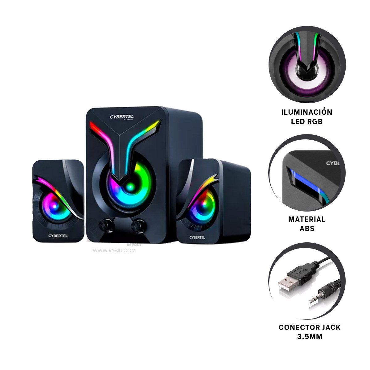 RYBIU IMPORT - Bocina Compacto Cybertel Exxpert en Negro Y+Gift MiniAgenda