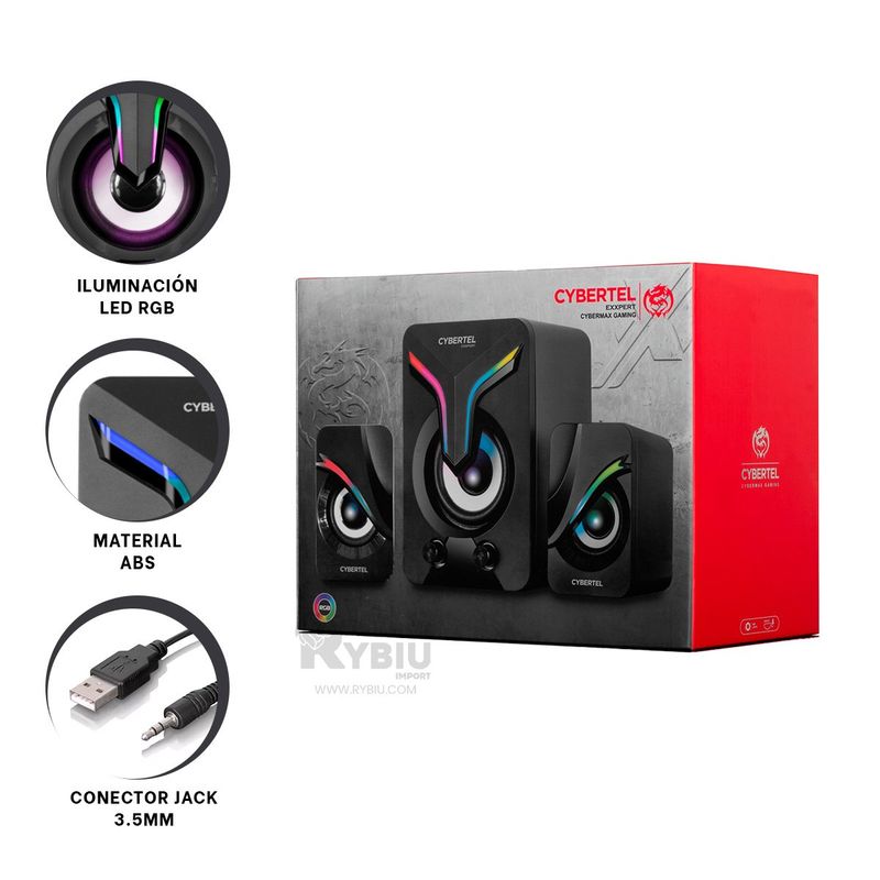 RYBIU IMPORT - Altavoz Bueno Cybertel Exxpert Negro Y+Banderitas Adhesivas