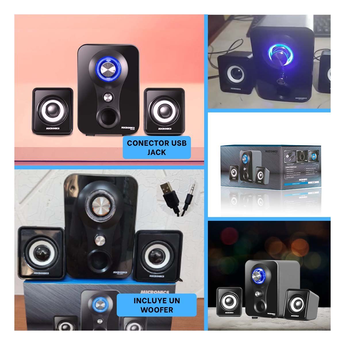 RYBIU IMPORT - Bocina Portatil Micronics Killer Mic Negro Y+Regalo Stickers