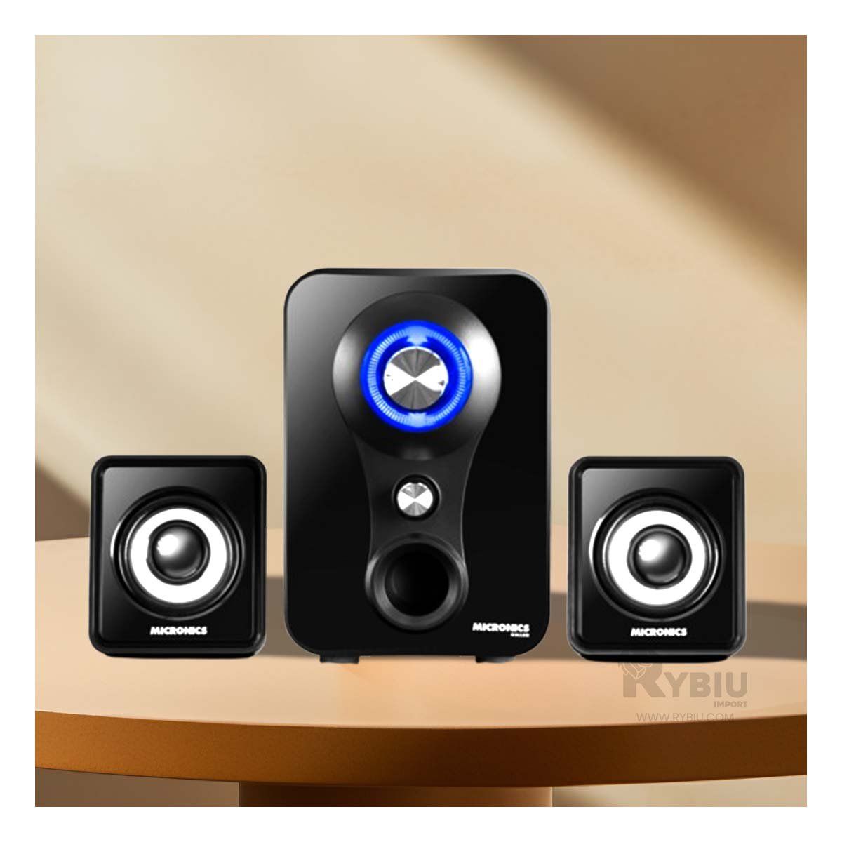 RYBIU IMPORT - Altavoz Micronics MIC S600 en Negro Y+Banderitas Adhesivas