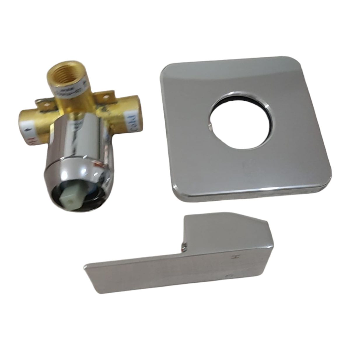 GENERICO - Mezcladora Ducha Monomando Brass y Latón Macizo Acero Brillante