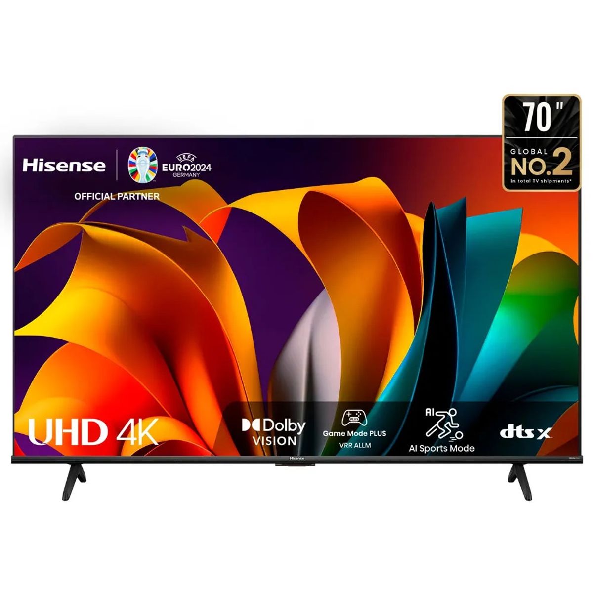 HISENSE - Televisor Hisense 70 UHD 4K Smart VIDAA 70A6N Nuevo Modelo - Negro