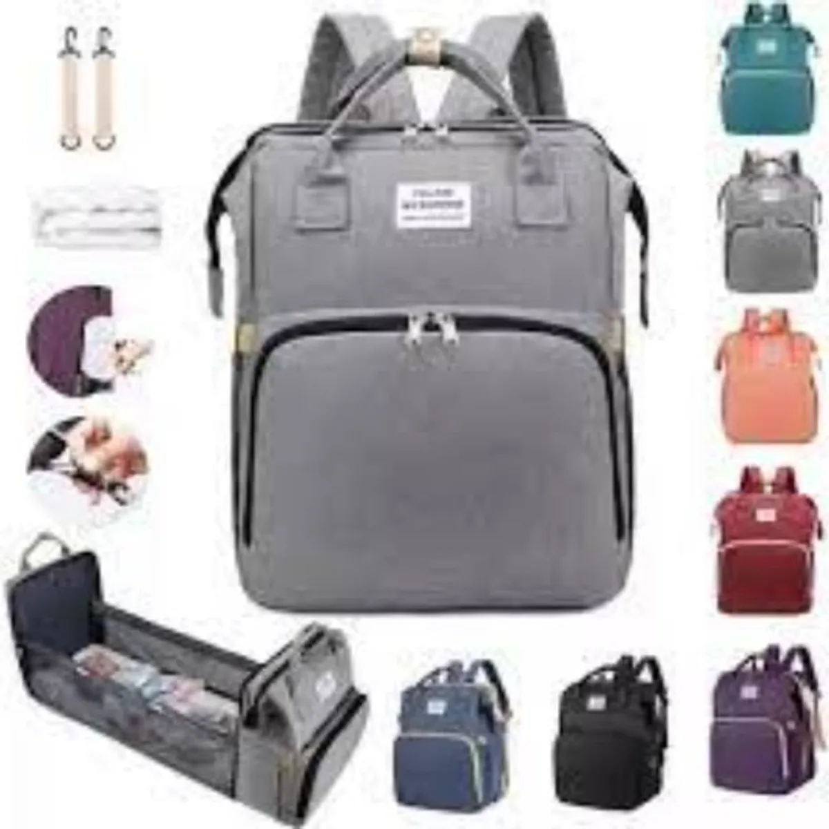 GENERICO - Mochila pañalera cambiador multifuncional  color al azar