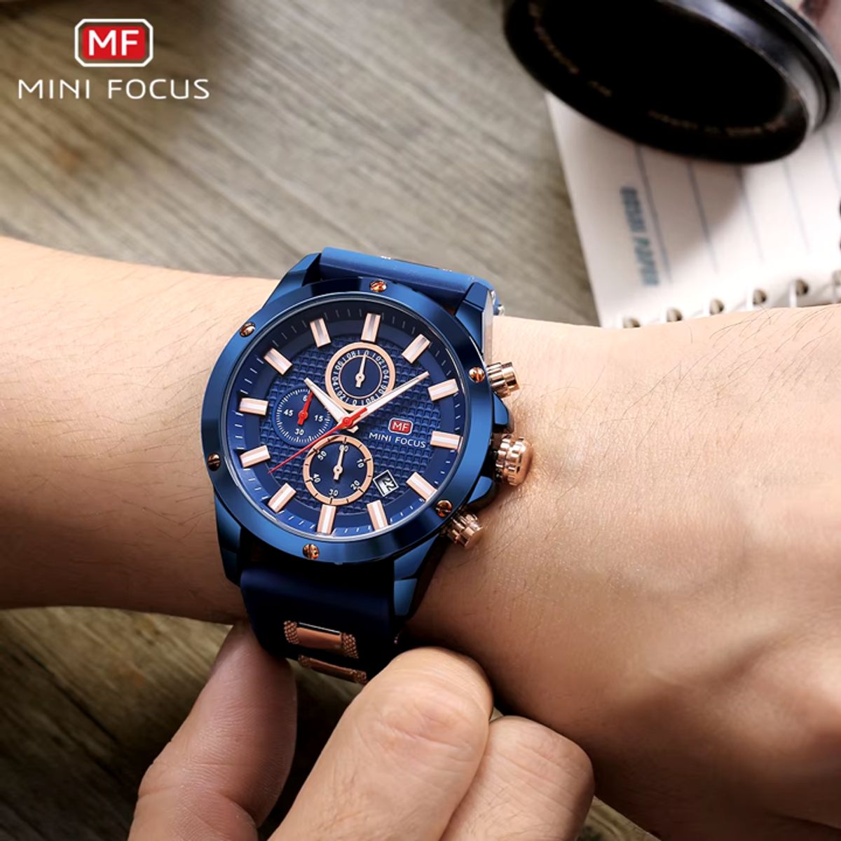 MINI FOCUS - Reloj Análogo Mini Focus MF0089G Cronógrafo Resistente al agua